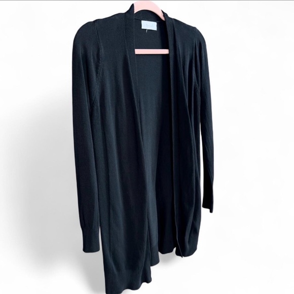 Nordstrom Rack Tops - Long Black Open-Front Knit Cardigan